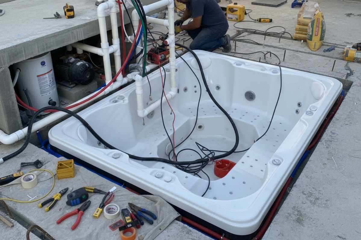 سیم کشی برق وان جکوزی