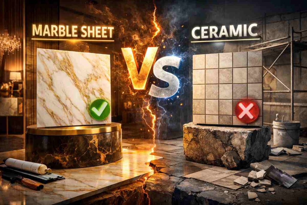 ماربل شیت یا سرامیک؟ کدام بهتر است؟ مقایسه تفاوت ها