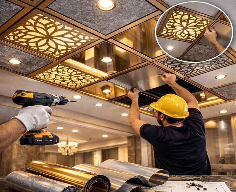 مراحل اجرای اصولی مولتی استایل روی سقف کاذب
