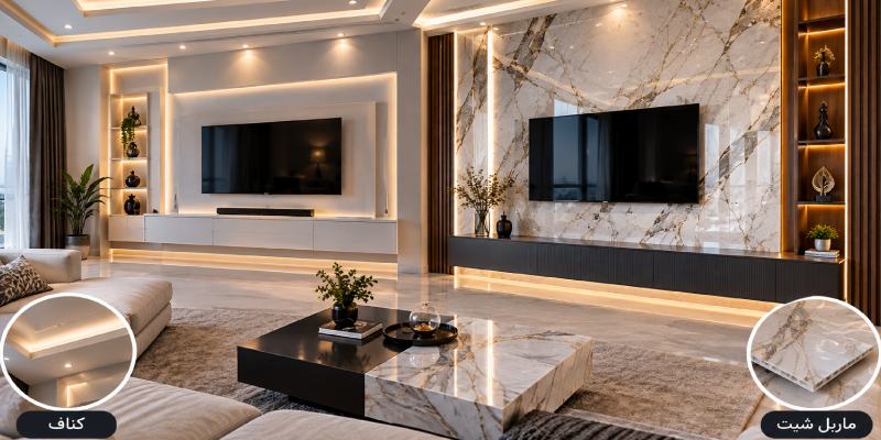 مقایسه ماربل شیت و کناف مقایسه ماربل شیت و کناف